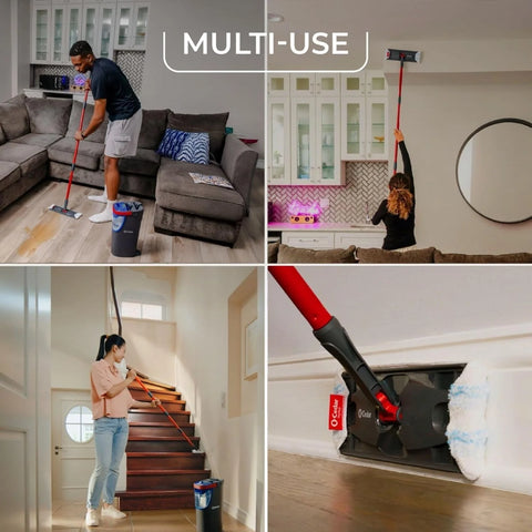 O-Cedar H2prO Flat Mop System with 2 Mop Head Refills | Quick Cleaning Tool | Clean with Clean Water | Machine Washable Reusable Microfiber Mop Pad | Safe on Wood Floors, Vinyl,Tile, Baseboards, Walls