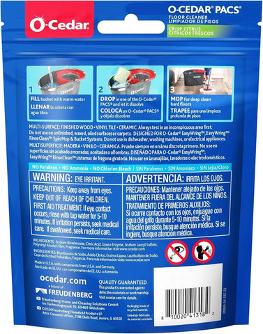 O-Cedar Floor Cleaning 30ct Pacs Citrus Scent 10ct (3-Packs)