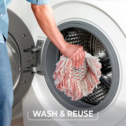 O-Cedar EasyWring Deep Clean Refill | 40% More Cleaning Power | Microfiber Mop Refill Compatible with O-Cedar EasyWring Spin Mop & Bucket System (Pack of 4)