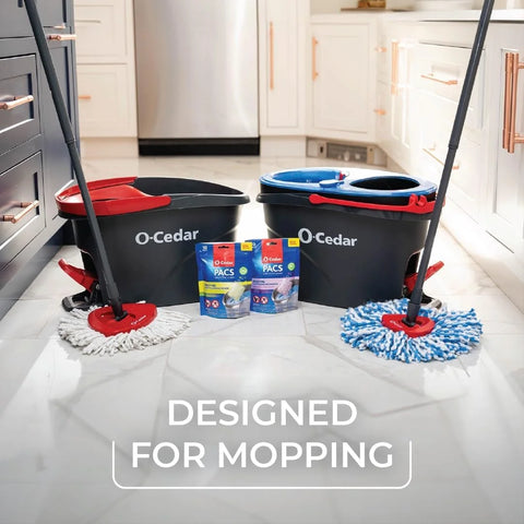 O-Cedar RinseClean Microfiber Spin Mop & Bucket Floor Cleaning System with Citrus and Lavender Pacs (Variety Pack)